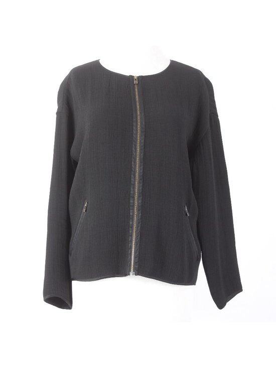 Eileen Fisher Jackets & Blazers - Eileen Fisher Jacket Sz SP Black Zipper Pockets Rayon Silk Spandex Jacket